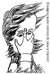 disegno autoironico di Lewis Carroll